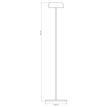 LED Stmívatelná dotyková venkovní stojací lampa TRYPOLIS LED/2W/5V USB 1800 mAh IP44 černá