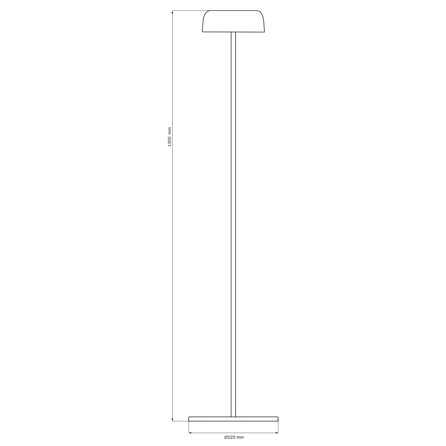 LED Stmívatelná dotyková venkovní stojací lampa TRYPOLIS LED/2W/5V USB 1800 mAh IP44 černá