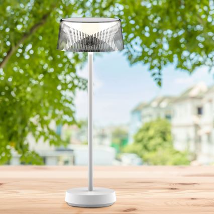 LED Stmívatelná dotyková venkovní stolní lampa CASABLANCA LED/3,4W/5V USB 3600 mAh IP44 bílá