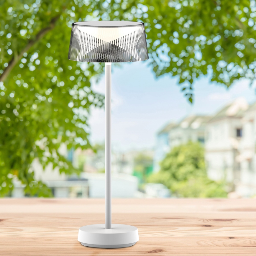 LED Stmívatelná dotyková venkovní stolní lampa CASABLANCA LED/3,4W/5V USB 3600 mAh IP44 bílá