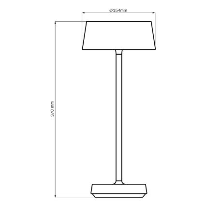 LED Stmívatelná dotyková venkovní stolní lampa CASABLANCA LED/3,4W/5V USB 3600 mAh IP44 černá