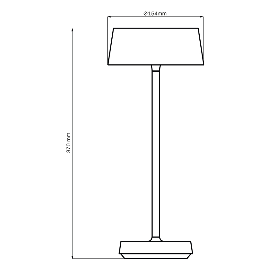 LED Stmívatelná dotyková venkovní stolní lampa CASABLANCA LED/3,4W/5V USB 3600 mAh IP44 černá