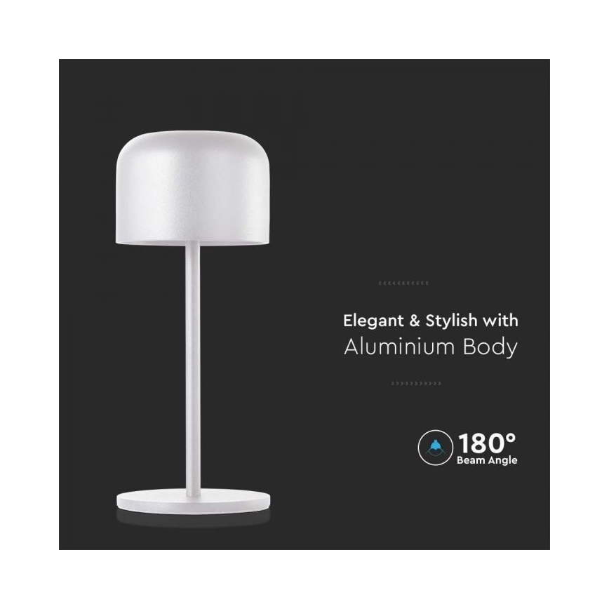 LED Stmívatelná dobíjecí dotyková stolní lampa LED/1,5W/5V 2700-5700K IP54 2200 mAh bílá