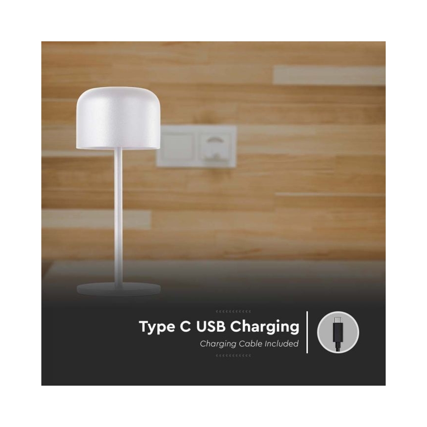 LED Stmívatelná dobíjecí dotyková stolní lampa LED/1,5W/5V 2700-5700K IP54 2200 mAh bílá