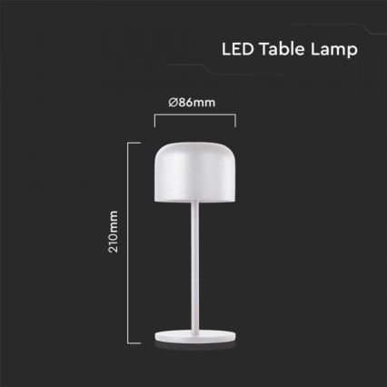 LED Stmívatelná dobíjecí dotyková stolní lampa LED/1,5W/5V 2700-5700K IP54 2200 mAh bílá