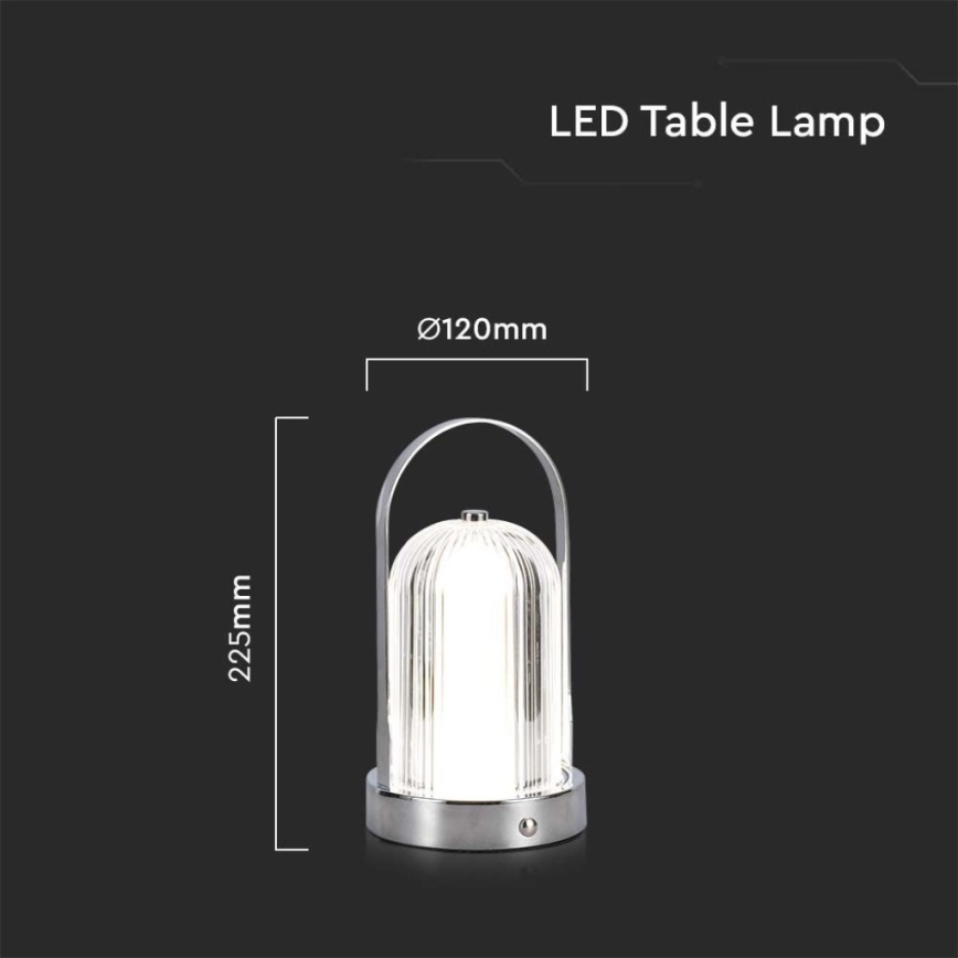LED Stmívatelná dobíjecí dotyková stolní lampa LED/1W/5V 3000-6000K 1800 mAh matný chrom