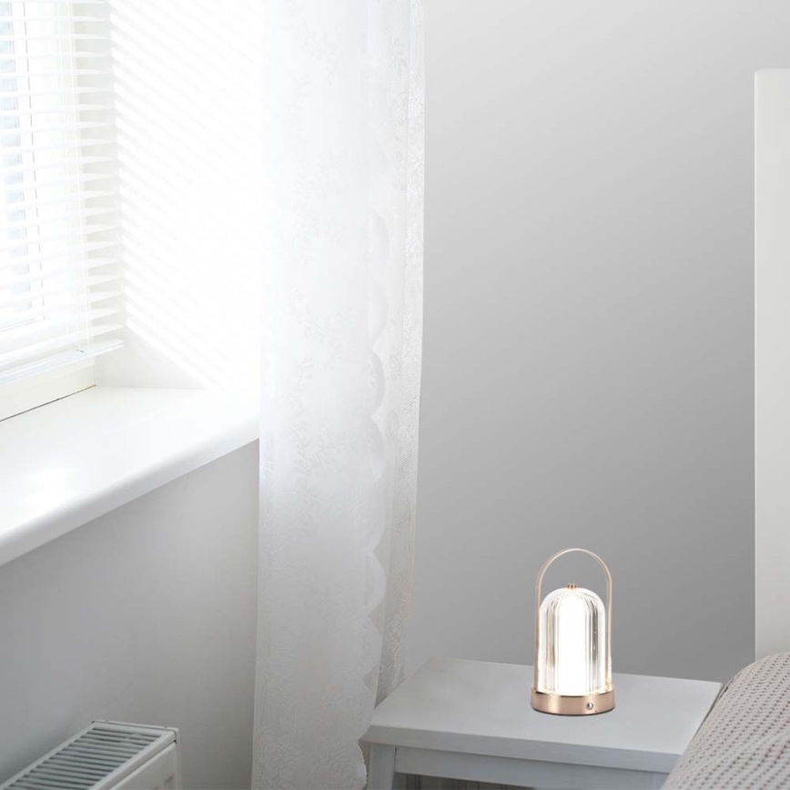 LED Stmívatelná dobíjecí dotyková stolní lampa LED/1W/5V 3000-6000K 1800 mAh měď