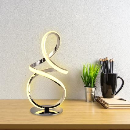 LED Stmívatelná stolní lampa LED/28W/230V 3000/4000/6500K lesklý chrom