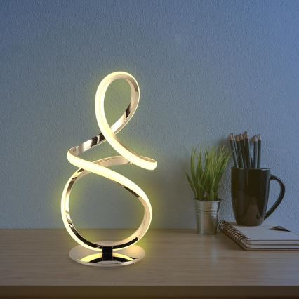 LED Stmívatelná stolní lampa LED/28W/230V 3000/4000/6500K lesklý chrom
