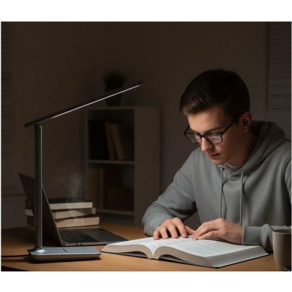 LED Stmívatelná stolní lampa NOBLITE N LED/7W/230V 3000/4000/6500K šedá