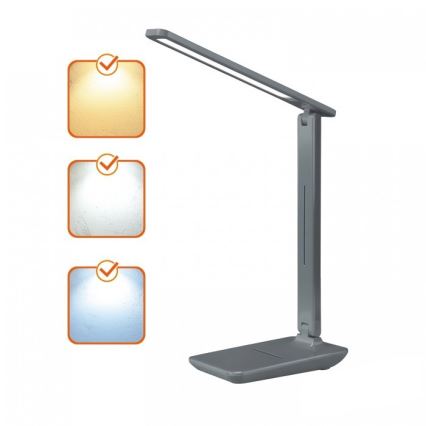 LED Stmívatelná stolní lampa NOBLITE N LED/7W/230V 3000/4000/6500K šedá