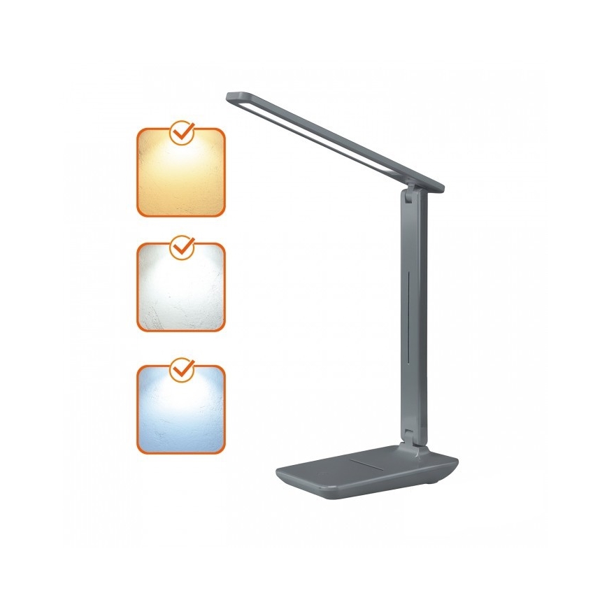 LED Stmívatelná stolní lampa NOBLITE N LED/7W/230V 3000/4000/6500K šedá