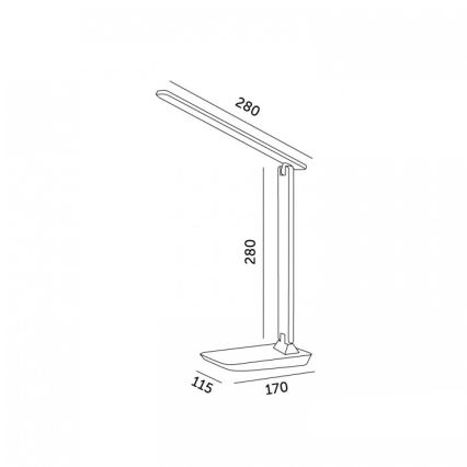 LED Stmívatelná stolní lampa NOBLITE N LED/7W/230V 3000/4000/6500K šedá