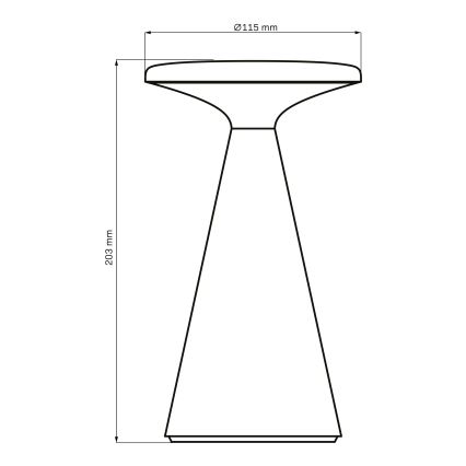 LED Stmívatelná dotyková venkovní stolní lampa PAROS LED/1,8W/5V USB 1800 mAh IP44 černá