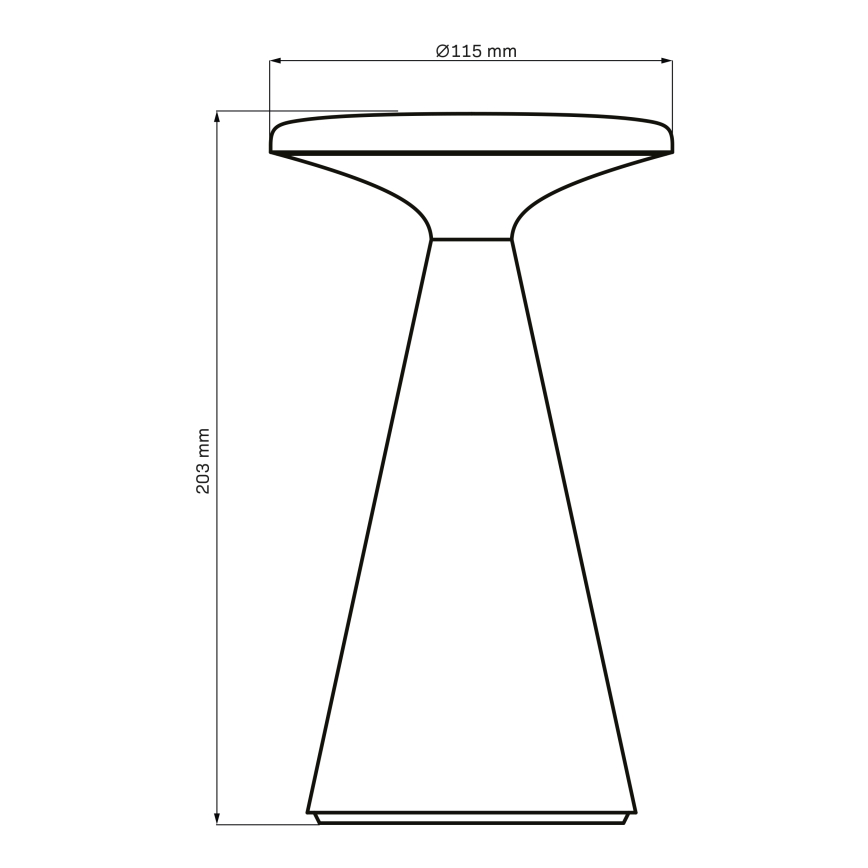 LED Stmívatelná dotyková venkovní stolní lampa PAROS LED/1,8W/5V USB 1800 mAh IP44 černá