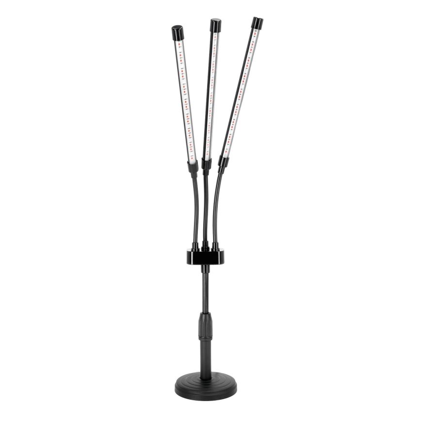 LED Stmívatelná flexibilní stolní lampa pro pěstování rostlin VITARO 3xLED/10W/230V černá