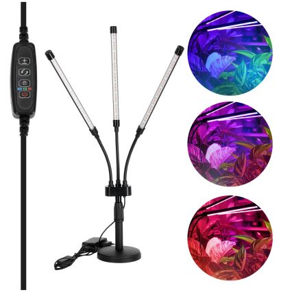 LED Stmívatelná flexibilní stolní lampa pro pěstování rostlin VITARO 3xLED/10W/230V černá