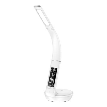 LED Stmívatelná stolní lampa s bezdrátovým nabíjením Qi 5W a displejem LED/6W/230V 3000/4000/6000K bílá