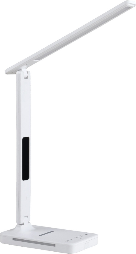 LED Stmívatelná stolní lampa s bezdrátovým nabíjením QI, displejem a USB portem LED/7W/230V 3000-6000K bílá