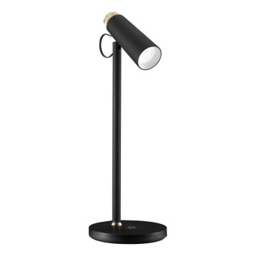 LED Stmívatelná stolní lampa s bezdrátovým Qi nabíjením TIT LED/12W/230V černá