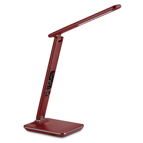 LED Stmívatelná stolní lampa s displejem LED/9W/230V/12V červená