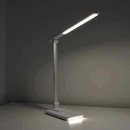 LED Stmívatelná stolní lampa s USB LED/9W/230V 3000K/4000K/5500K bílá