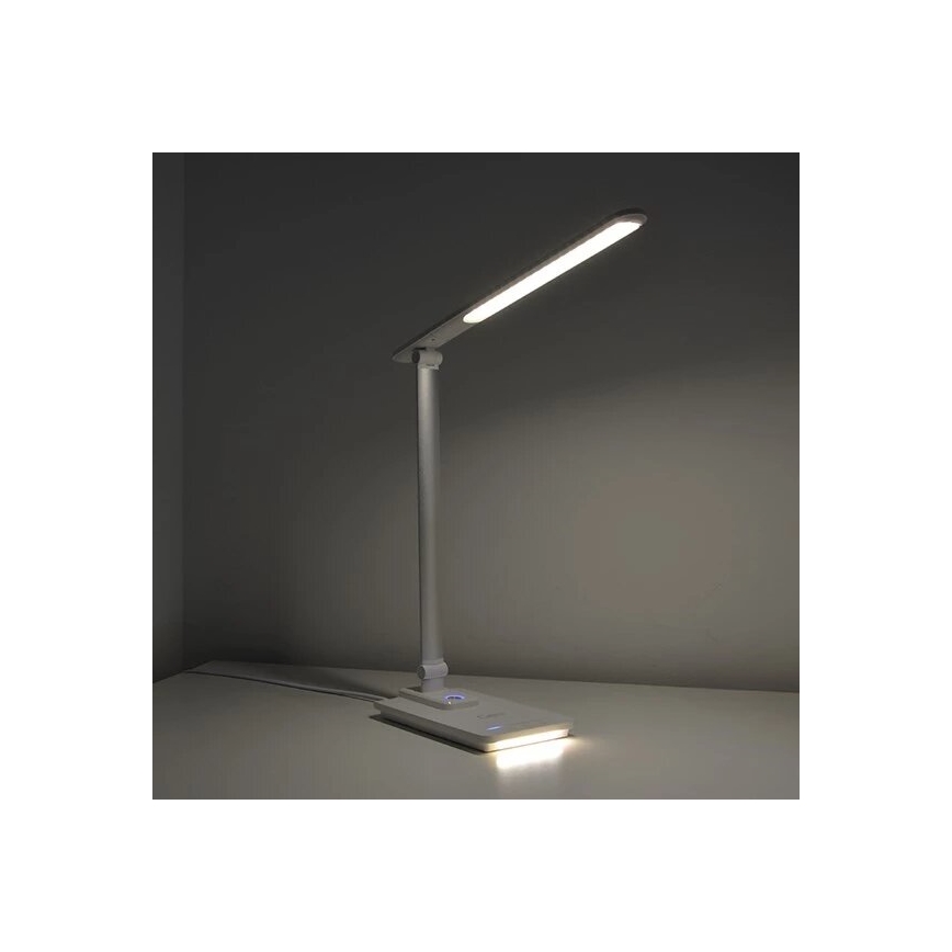 LED Stmívatelná stolní lampa s USB LED/9W/230V 3000K/4000K/5500K bílá