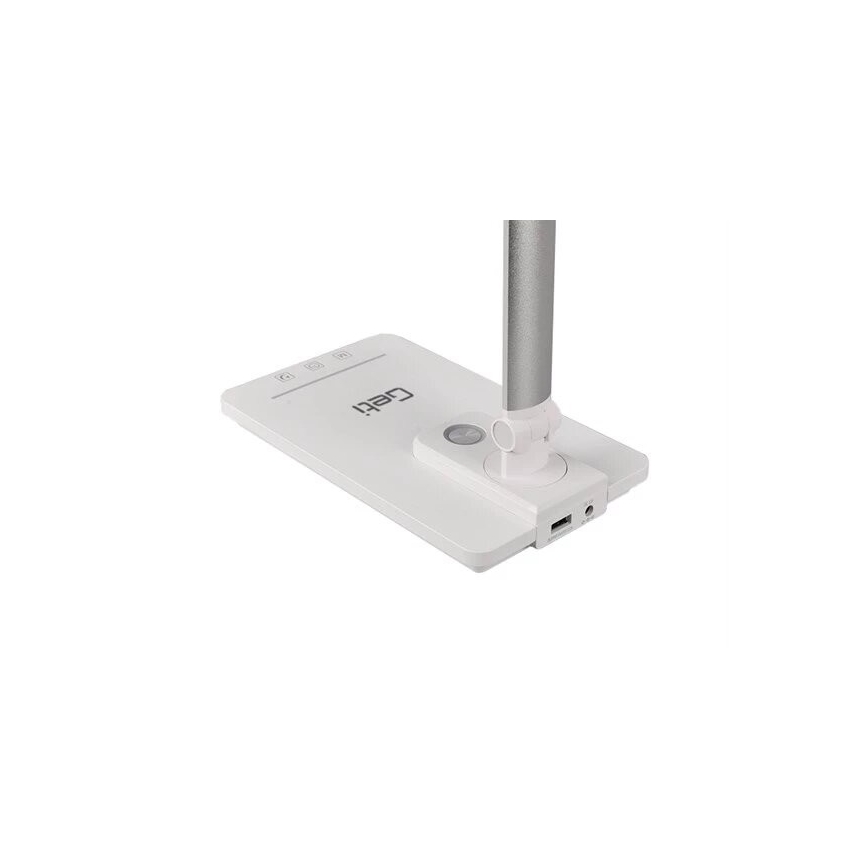 LED Stmívatelná stolní lampa s USB LED/9W/230V 3000K/4000K/5500K bílá
