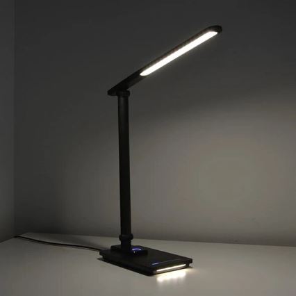 LED Stmívatelná stolní lampa s USB LED/9W/230V 3000K/4000K/5500K černá