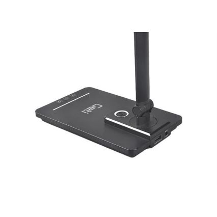 LED Stmívatelná stolní lampa s USB LED/9W/230V 3000K/4000K/5500K černá