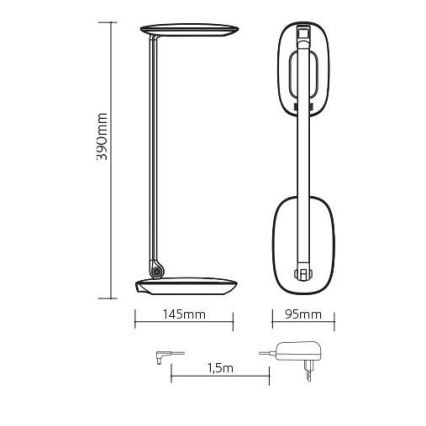 LED Stmívatelná stolní lampa s USB MOANA LED/6W/230V růžová