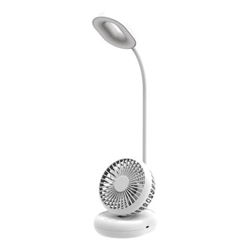 LED Stmívatelná stolní lampa s ventilátorem LED/2W/5V 6000-8000K 2000 mAh