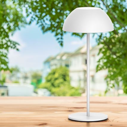 LED Stmívatelná dotyková venkovní stolní lampa TANZANIA LED/1,8W/5V USB 1800 mAh IP44 bílá