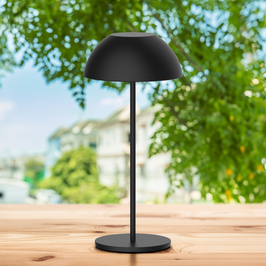 LED Stmívatelná dotyková venkovní stolní lampa TANZANIA LED/1,8W/5V USB 1800 mAh IP44 černá