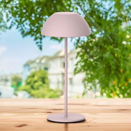 LED Stmívatelná dotyková venkovní stolní lampa TANZANIA LED/1,8W/5V USB 1800 mAh IP44 růžová