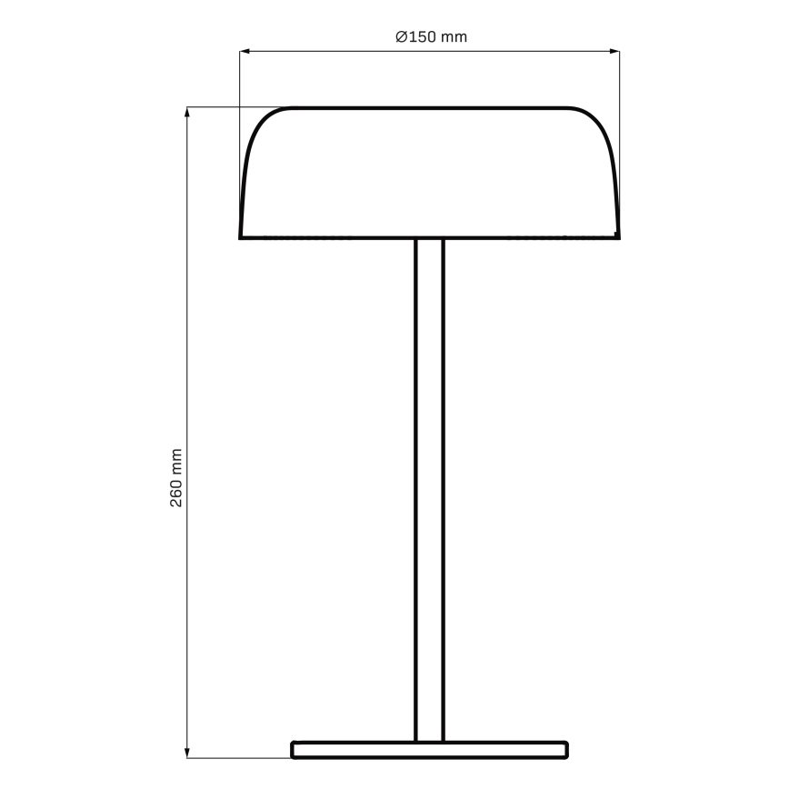 LED Stmívatelná dotyková venkovní stolní lampa TRYPOLIS LED/2W/5V USB 1800 mAh IP44 černá