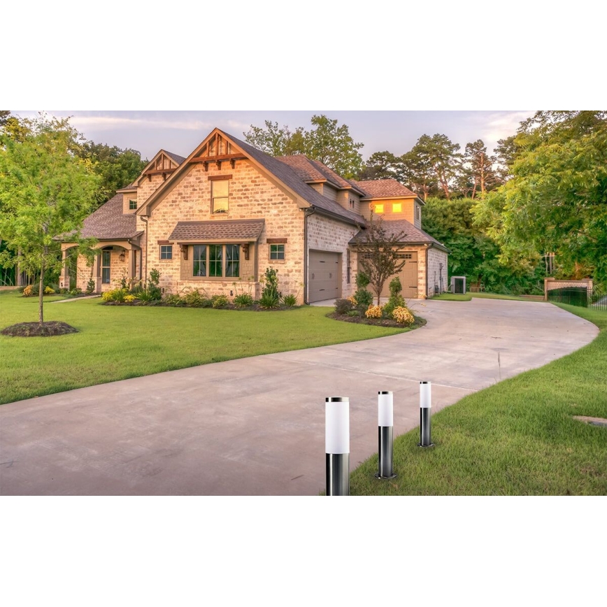 LED Stmívatelná venkovní lampa LIVIA 1xE27/6W/230V 2700-6500K Wi-Fi 45 cm IP44 stříbrná