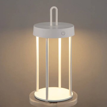 LED Stmívatelná venkovní nabíjecí dotyková stolní lampa GENTLE LED/1,5W/3,7V 3000 mAh IP44 bílá