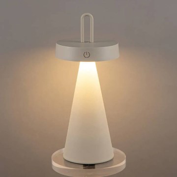 LED Stmívatelná venkovní nabíjecí dotyková stolní lampa HALO LED/1,5W/3,7V 3000 mAh IP44 šedá