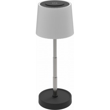 LED Stmívatelná venkovní nabíjecí stolní lampa LED/2W/5V IP44 1200 mAh šedá