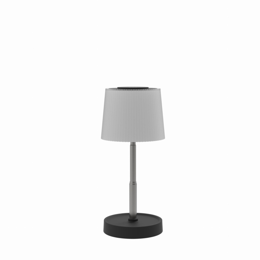 LED Stmívatelná dotyková venkovní nabíjecí stolní lampa LED/2W/5V IP44 1200 mAh šedá