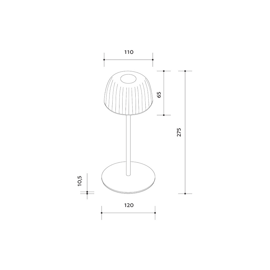 LED Stmívatelná venkovní nabíjecí stolní lampa VIVIEN LED/3W/5V 2700K 1600 mAh IP54 bílá