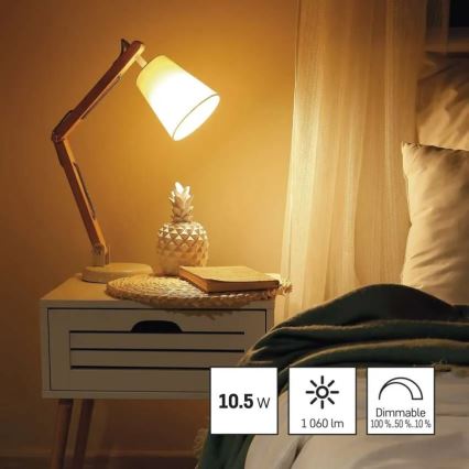 LED Stmívatelná žárovka A60 E27/10,5W/230V 2700K