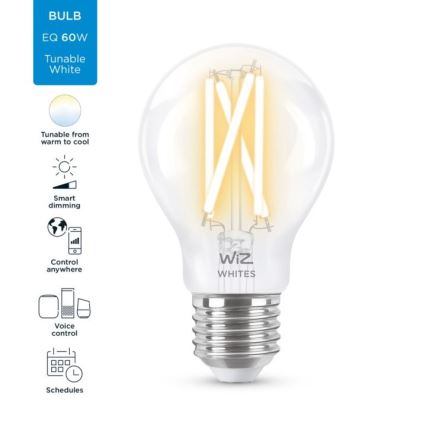 LED Stmívatelná žárovka FILAMENT A60 E27/6,7W/230V 2700-6500K CRI 90 Wi-Fi - WiZ