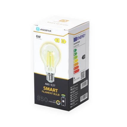 LED Stmívatelná žárovka A60 E27/6W/230V 2700-6500K Wi-Fi - Aigostar