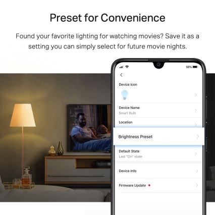 LED Stmívatelná žárovka A60 E27/8,7W/230V 2700K Wi-Fi - TP-Link