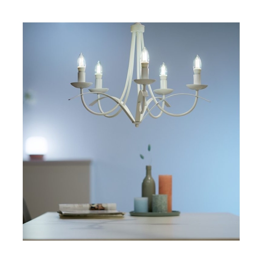 LED Stmívatelná žárovka FILAMENT C35 E14/4,9W/230V 2700-6500K CRI 90 Wi-Fi - WiZ