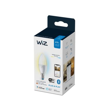 LED Stmívatelná žárovka C37 E14/4,9W/230V 2700-6500K CRI 90 Wi-Fi - WiZ