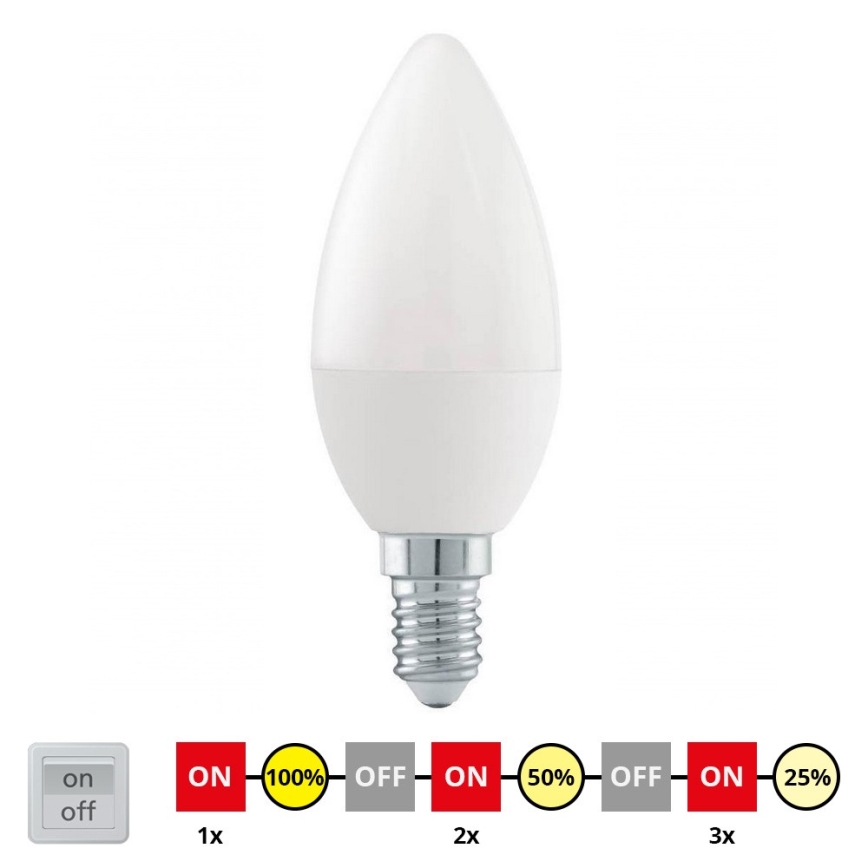 LED Stmívatelná žárovka C37 E14/6W/230V 3000K - STEPDIMMING - Eglo 54834