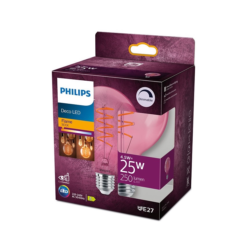 LED Stmívatelná žárovka DECO Philips G93 E27/4,5W/230V 1800K